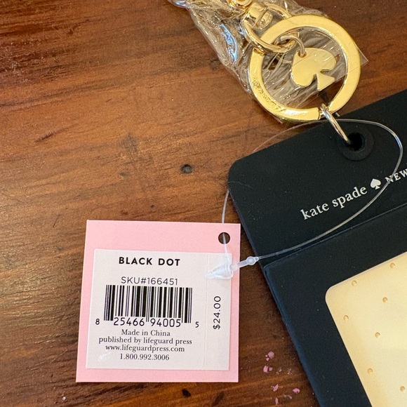 Kate Spade Black and Gold ID Holder NWT Polka Dot - Picture 5 of 7